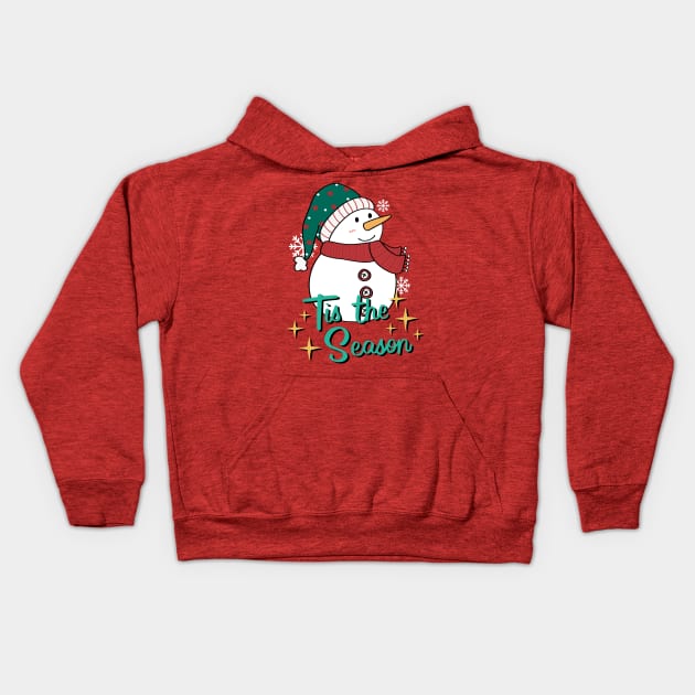 Cute Snowman waiting for Christmas Kids Hoodie by hanabiprints